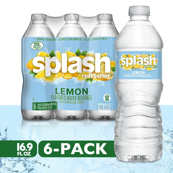 Water, Seltzer & Sparkling Water Splash Flavored Water Beverage, Lemon hero