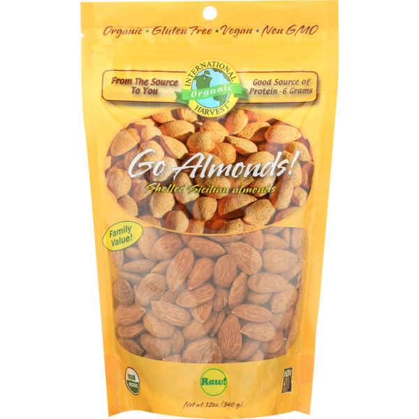 Nuts, Seeds & Dried Fruit International Harvest Organic Raw Almonds hero