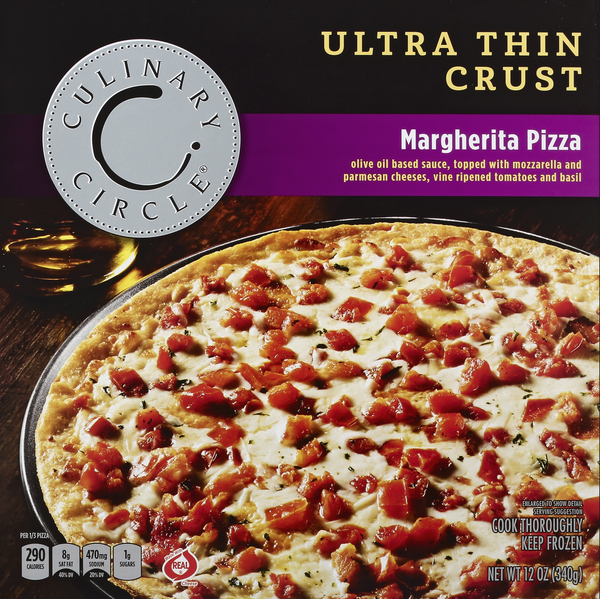 Frozen Pizza Culinary Circle Pizza, Ultra Thin Crust, Margherita hero