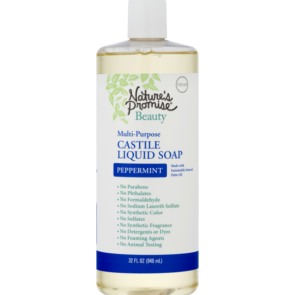 Body Lotions & Soap Nature's Promise Castile Liquid Soap, Multi-Purpose, Peppermint Castile Bar Soap, Multi-Purpose hero