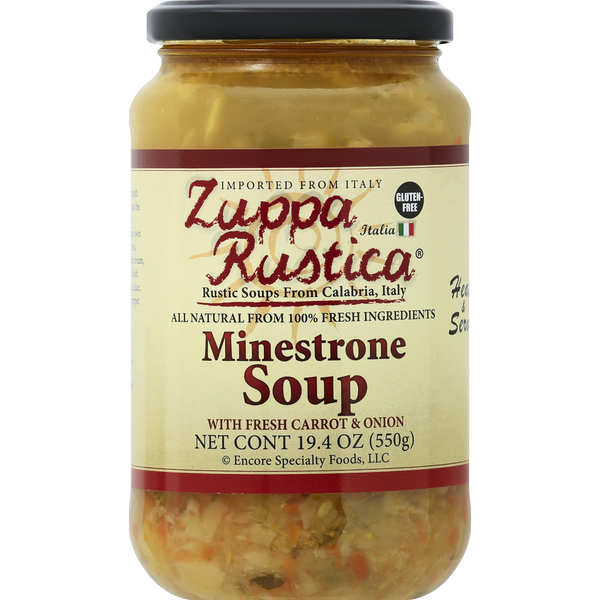 Soup, Broth & Bouillon Zuppa Rustica Minestrone Soup, with Fresh Carrot & Onion hero