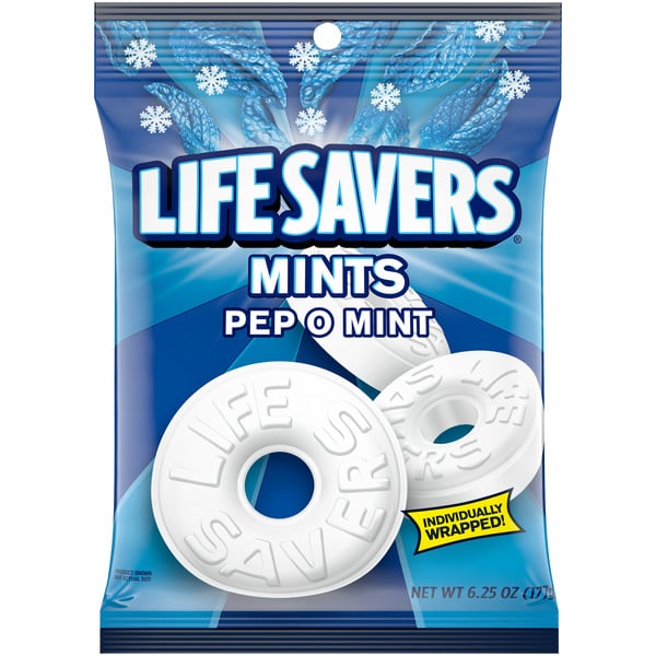 Mint & Gum Life Savers PepOMint Breath Mints Hard Candy Individually Wrapped hero