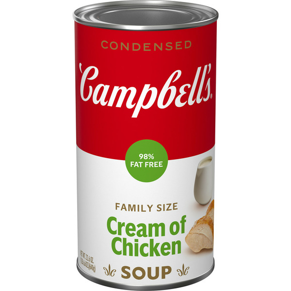 Soup, Broth & Bouillon Campbell's Condensed Family Size Fat Free Cream of Chicken Soup hero