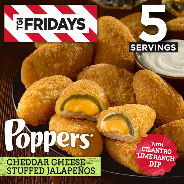 Frozen Appetizers & Sides TGI Fridays Cheddar Cheese Stuffed Jalapeno Frozen Snacks with Cilantro Lime Ranch Dip hero