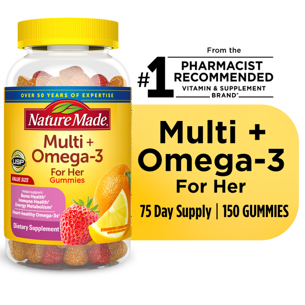 Vitamins & Supplements Nature Made Womens Multivitamin + Omega-3 Gummies hero