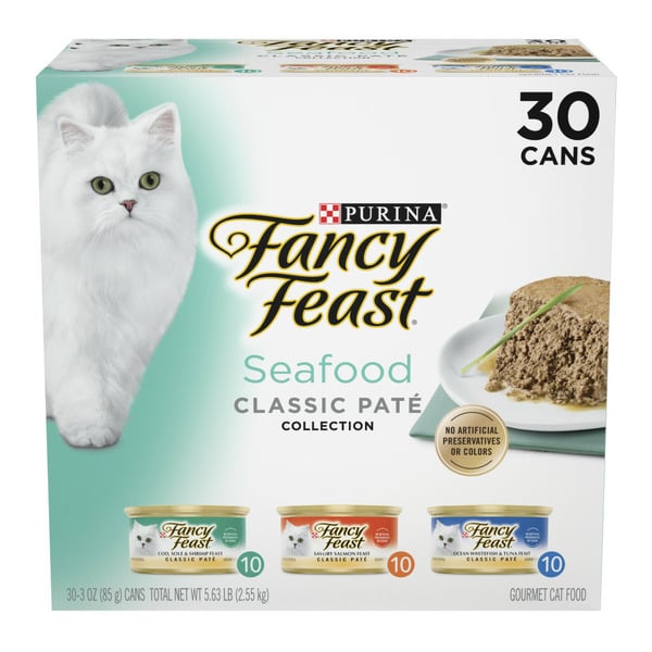 Cat Food Purina Fancy Feast Seafood Classic Pate Collection Grain Free Wet Cat Food hero