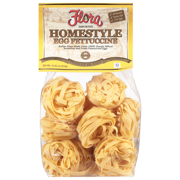 Dry Pasta Flora Fine Foods Egg Fettuccine, Homestyle hero