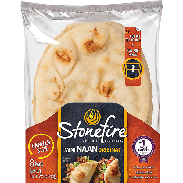 Tortillas/Wraps & Flat Breads Stonefire Naan, Original, Mini, Family Size hero