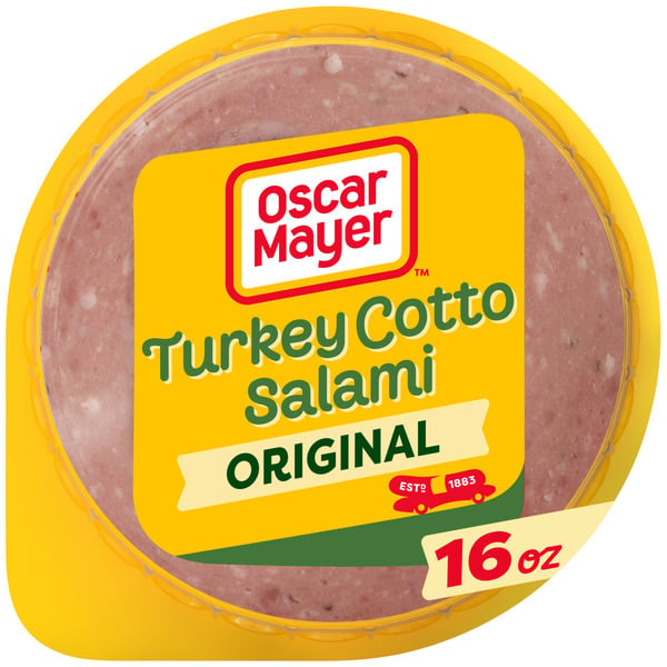 Lunch Meat Oscar Mayer Turkey Cotto Salami Sliced Deli Sandwich Lunch Meat with 42% Less Fat hero