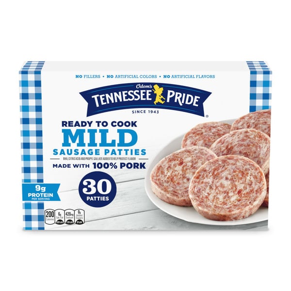 Frozen Breakfast Odom's Tennessee Pride Mild Sausage Patties, Frozen Breakfast Sausage hero