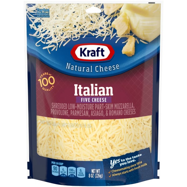 Cheese Kraft Italian Five Cheese Blend Shredded Cheese hero