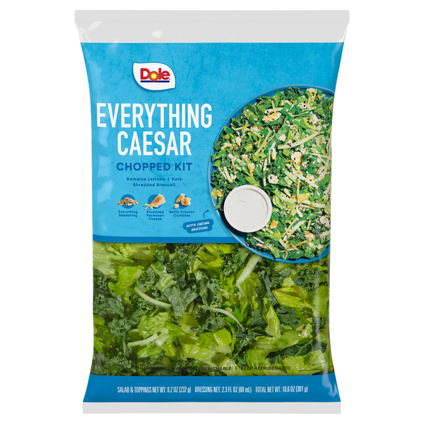 Lettuce, Salad & Leafy Greens Dole Chopped Kit, Everything Caesar hero