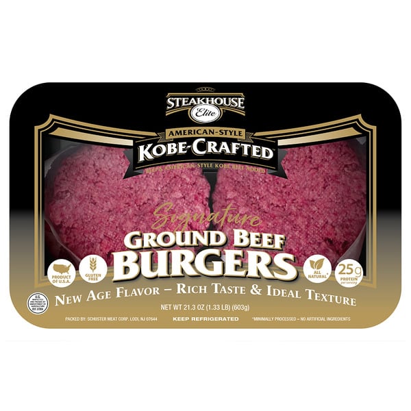 Packaged Meat Steakhouse Elite Kobe- Crafted Ground Beef Burgers hero