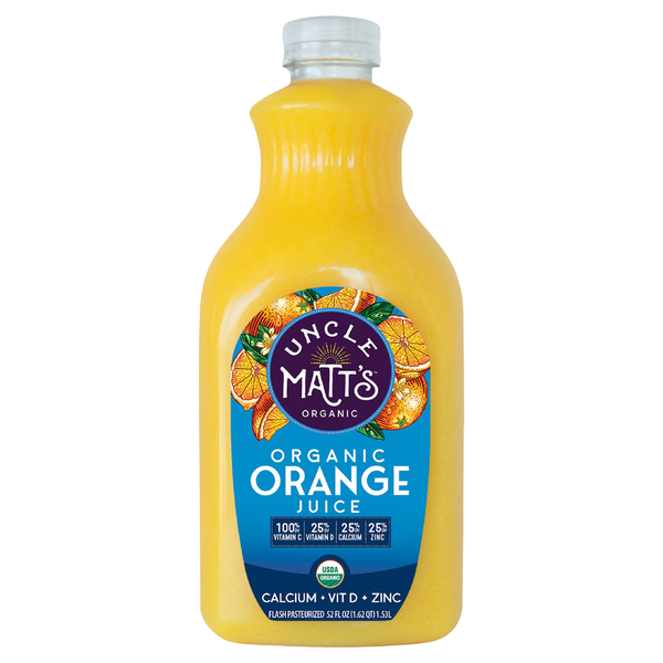 Refrigerated Uncle Matt's Organic Orange Juice with Calcium & Vitamin D hero