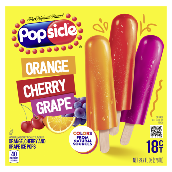 Popsicle Ice Pops Orange Cherry Grape hero