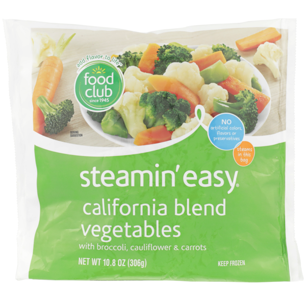 Frozen Produce Food Club Steamin' Easy, California Blend Vegetables With Broccoli, Cauliflower & Carrots hero