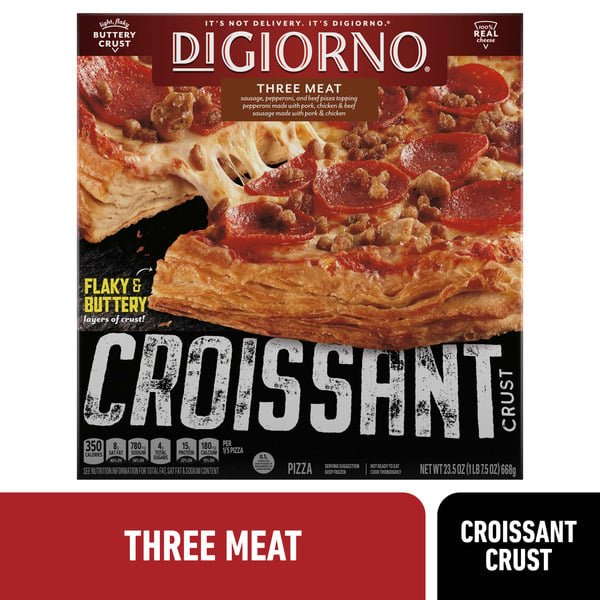 Frozen Meals DiGiorno Frozen Croissant Crust Pizza Three Meat hero