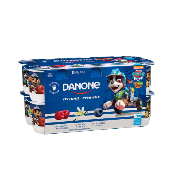 Yogurt Danone Creamy Creamy Yogurt Paw Patrol Variety Park, Blueberry, Vanilla, Raspberry hero