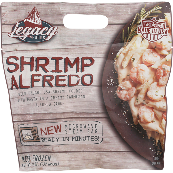 Packaged Seafood Legacy Foods Shrimp Alfredo hero