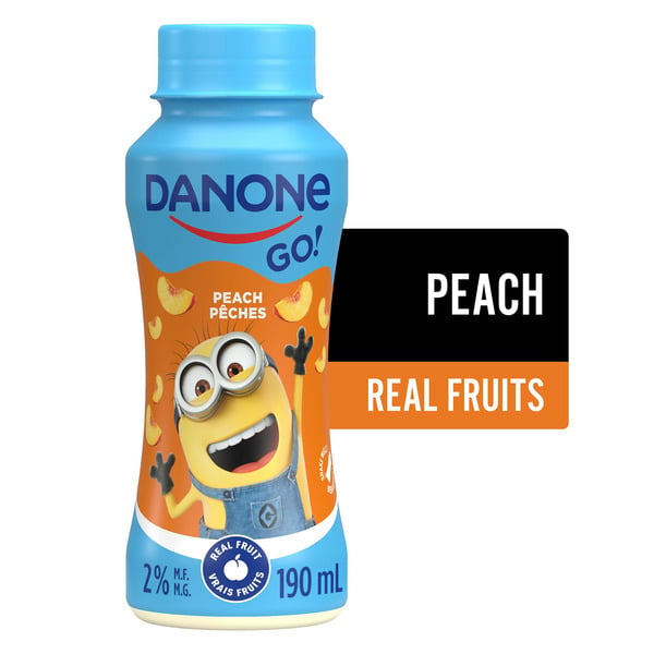 Yogurt Danone Go ! Drinkable Yogurt, Peach Flavour, Made With Real Fruit, 2% M.F. hero