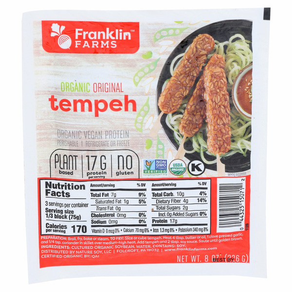 Tofu & Meat Alternatives Franklin Farms Organic Original Tempeh hero