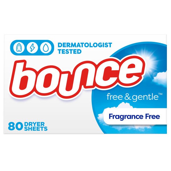 Laundry Bounce Free & Gentle Fabric Softener Dryer Sheets hero