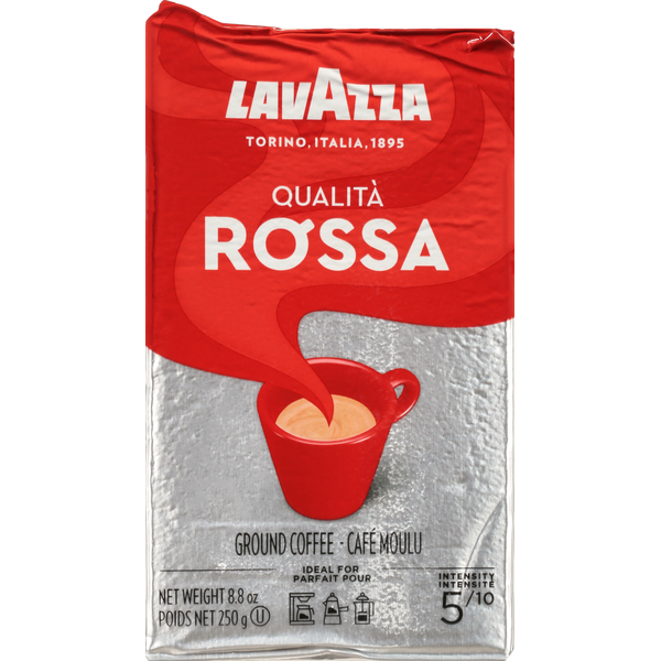 Coffee Grounds and Whole Beans Lavazza Coffee, Ground, Medium, Qualita Rossa hero