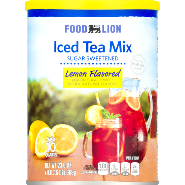 Tea Food Lion Iced Tea Mix, Lemon Flavored, Sugar Sweetened hero