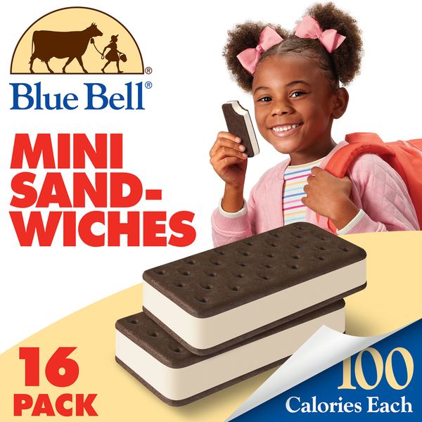 Prepared Meals Blue Bell Mini Ice Cream Sandwiches, Vanilla hero