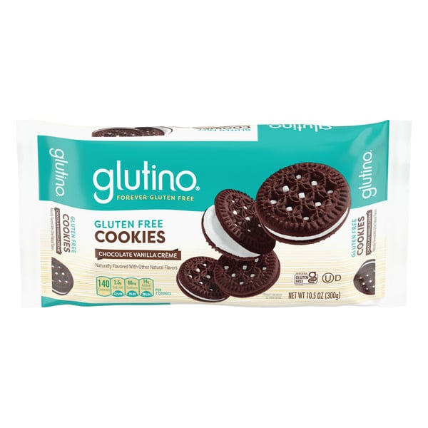 Packaged Cookies Glutino Gluten Free Chocolate Vanilla Crème Flvrd Cookies hero