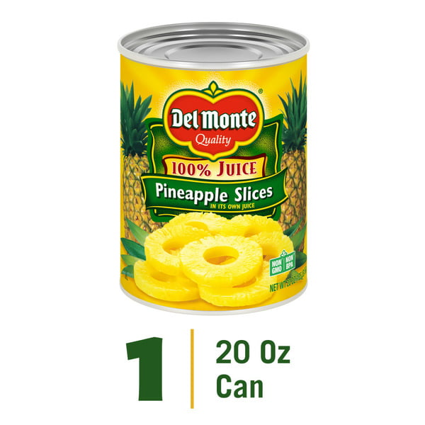 Canned Fruit & Applesauce Del Monte Canned Pineapple Slices in 100% Juice, Canned Fruit hero