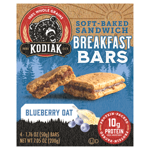 Breakfast Bars & Pastries Kodiak Breakfast Bars, Blueberry Oat, Soft-Baked Sandwich hero