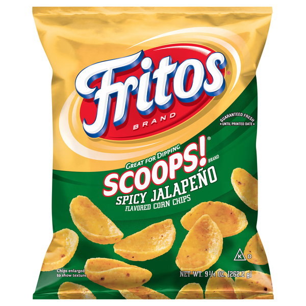 Chips & Pretzels Fritos Corn Chips, Spicy Jalapeno Flavored hero