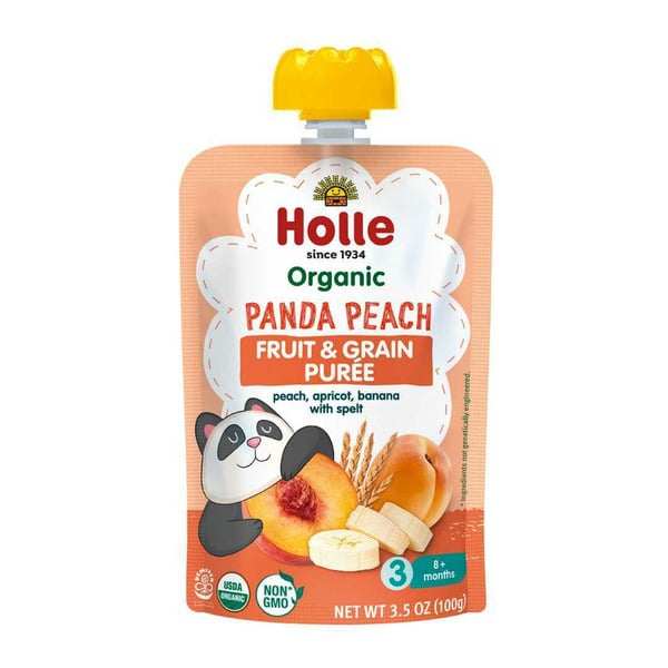 Holle Organic Fruit & Grain Puree, Panda Peach hero