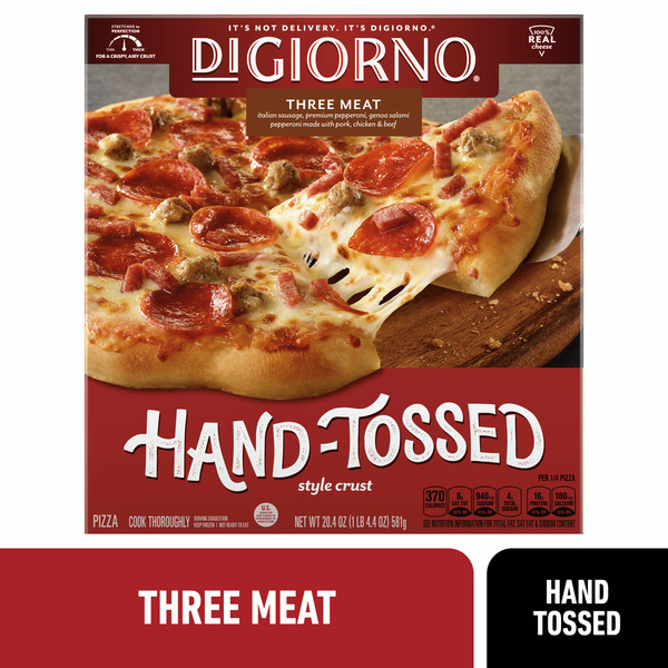 Frozen Pizza DiGiorno Frozen Pizza - Three Meat Pizza - Hand Tossed Style Pizza Crust hero