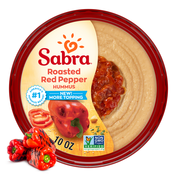 Deli Dips, Spreads, Snacks Sabra Hummus, Roasted Red Pepper hero