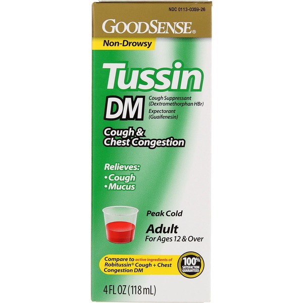 Cold, Flu & Allergy Good Sense Tussin DM Cough Suppressant & Expectorant hero