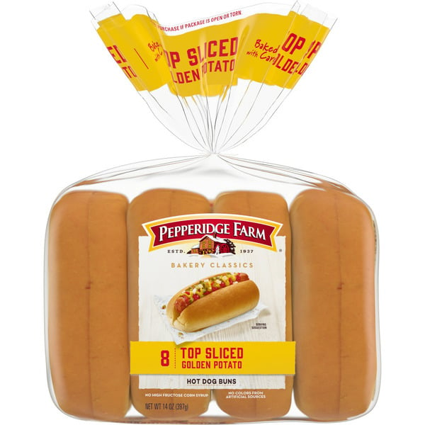 Packaged Bread Pepperidge Farm Top Sliced Golden Potato Hot Dog Buns hero