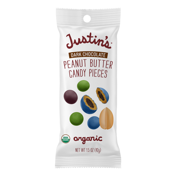 Justin's Dark Chocolate Peanut Butter Candy Pieces hero