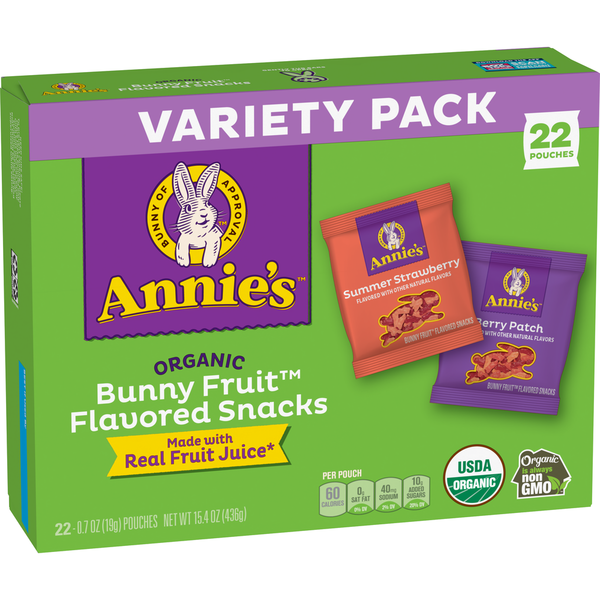 Dips Annie's Organic Bunny Fruit Snacks Variety Pack Halloween Snacks hero