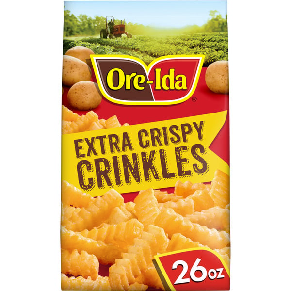 Frozen Appetizers & Sides Ore-Ida Extra Crispy Crinkles French Fries Fried Food Snacks Frozen Potatoes hero