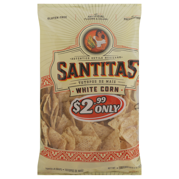 Chips & Pretzels SANTITAS Santitas® White Corn Tortilla Chips hero