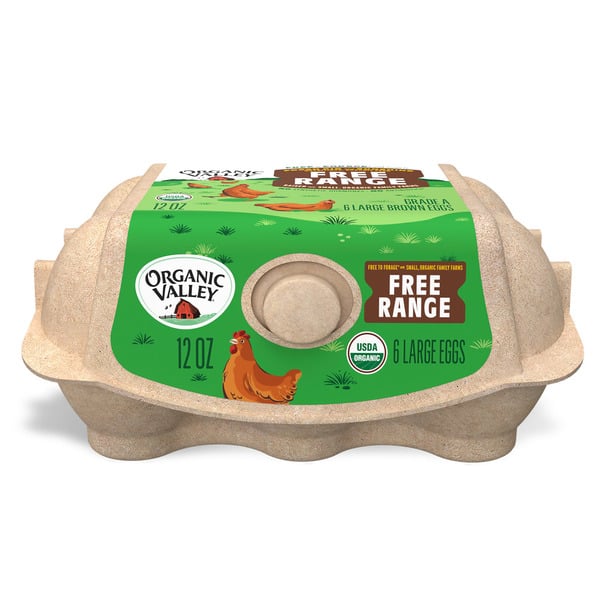 Eggs Organic Valley Large Brown Free Range Organic Eggs hero