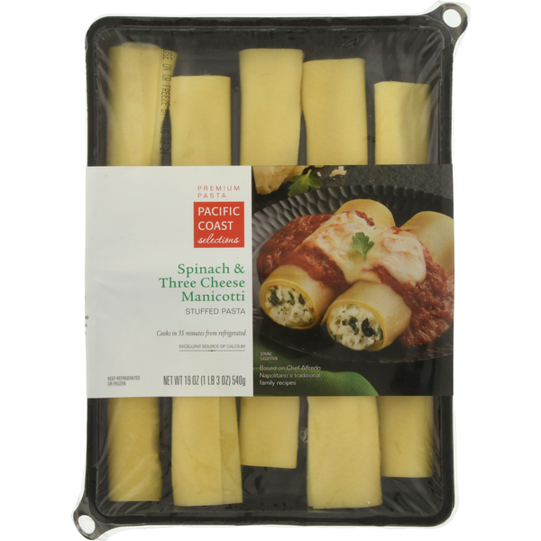 PACIFIC COAST selections Manicotti, Spinach & Three Cheese hero