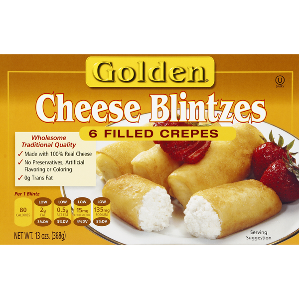 Kosher Foods Golden Cheese Blintzes, Filled Crepes hero