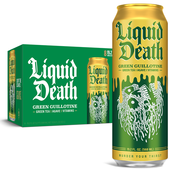 Liquid Death Iced Green Tea, Green Guillotine hero