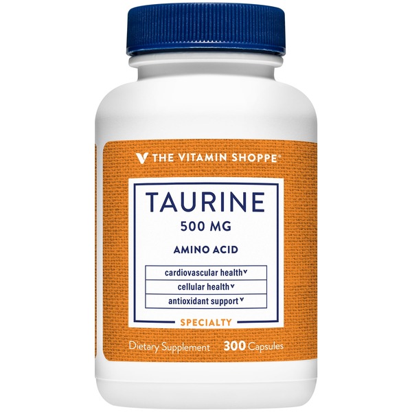 Other Supplements The Vitamin Shoppe Taurine - Free Form Amino Acid - 500 MG (300 Capsules) hero