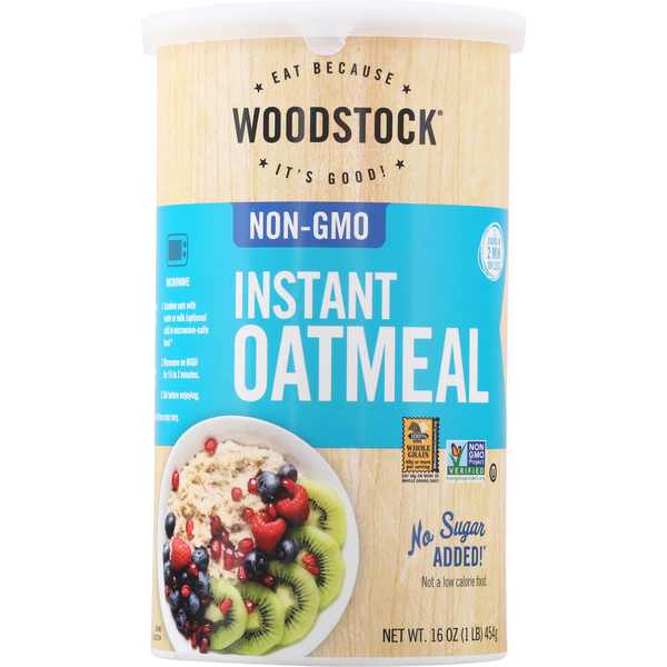 Hot Cereal & Pancake Mixes WOODSTOCK Non-GMO Instant Oatmeal hero