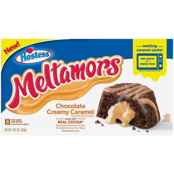 Hostess Chocolate Creamy Caramel Meltamors Melting Caramel Center hero