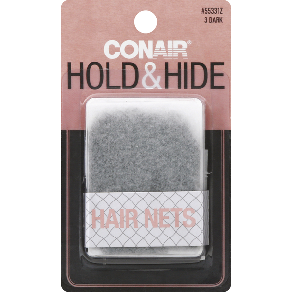 Hair Care Conair Hair Nets, Hold & Hide, Dark hero